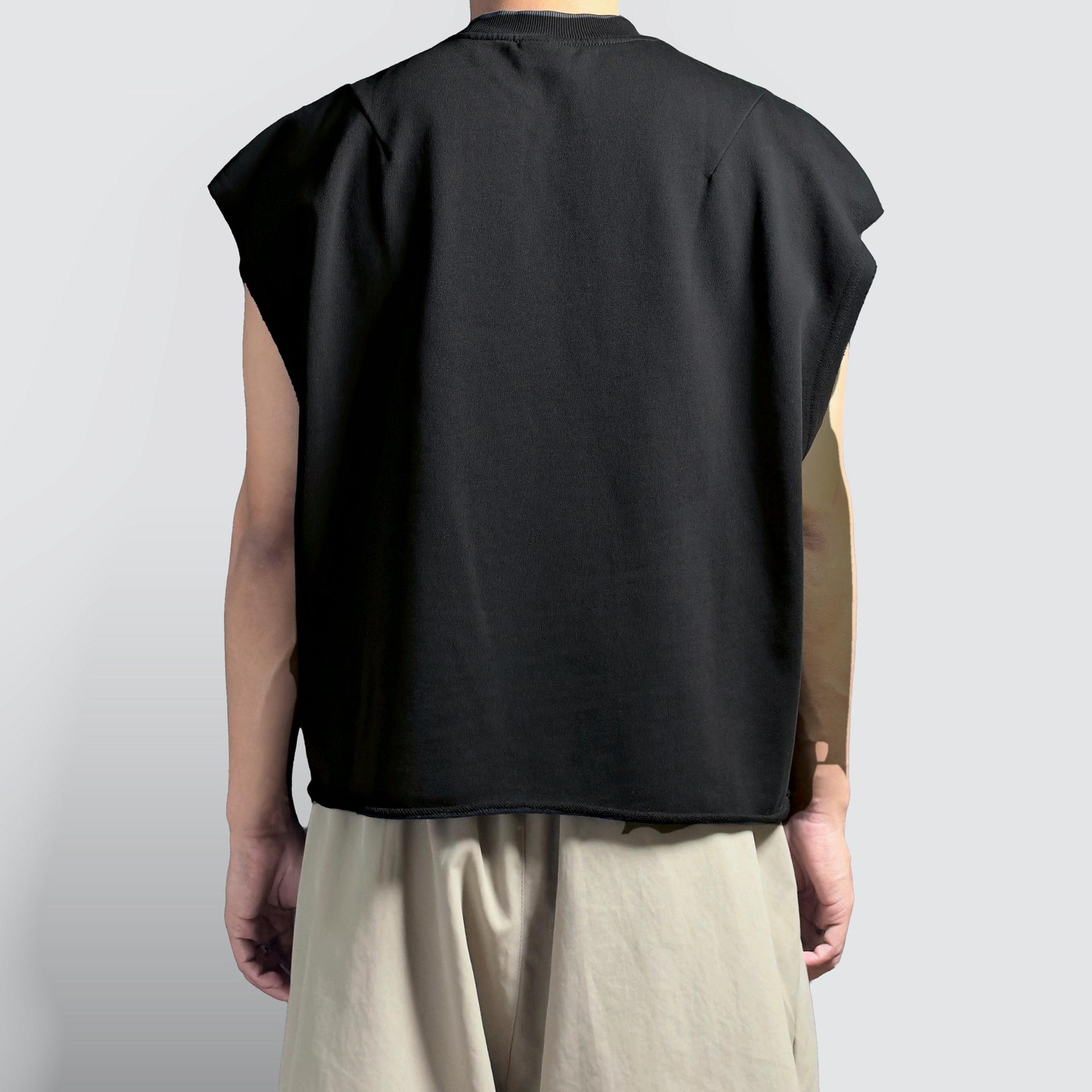 Heavyweight Terry Drop-Shoulder Tank (Black), image 2